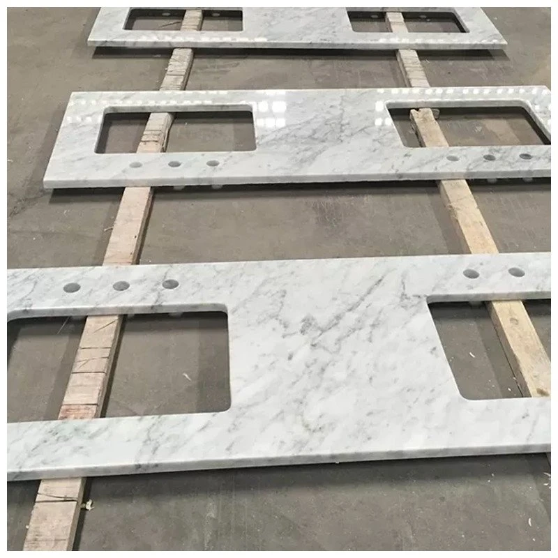 Carrara Marble Double Sink Vanity Top Carrara Marble Double Sink Vanity Top