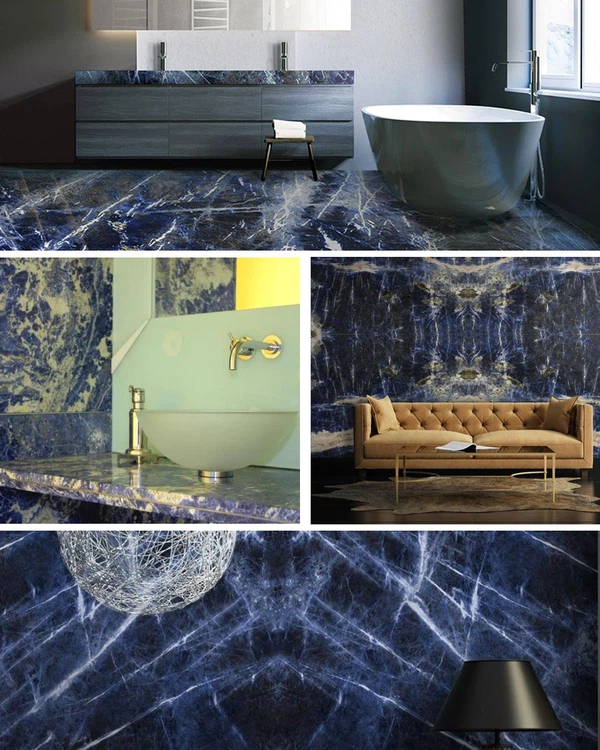 Blue Sodalite Quartzite Tables and Wall Projects | KA UNITED Blue Sodalite Quartzite Tables and Wall Projects | KA UNITED