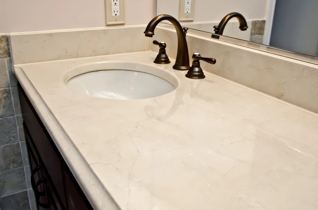 Crema Marfil Beige Marble Vanity Countertops