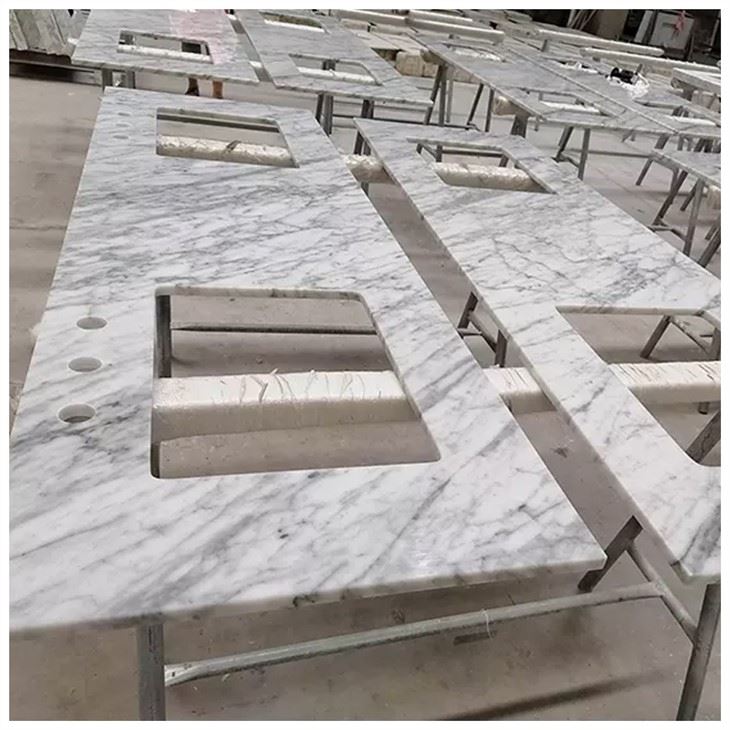 Carrara Irħam Double Sink Vanity Top