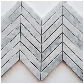 Bianco Carrara Chevron Marble Mosaic