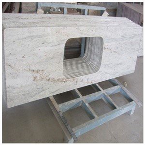 Countertops tal-kċina tal-granit abjad tax-xmara