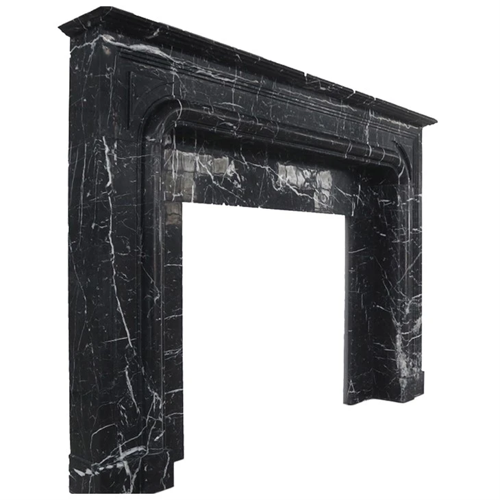 Nero Marquina Irħam Mantel Fireplace