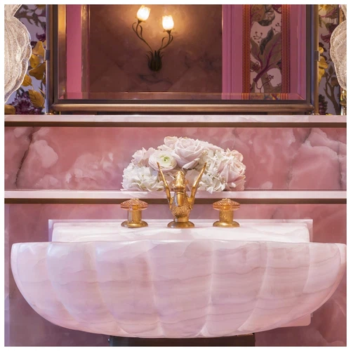 Pink Onyx Marble Wash Sink for Bathroom projects-KA UNITED Pink Onyx Marble Wash Sink for Bathroom projects-KA UNITED
