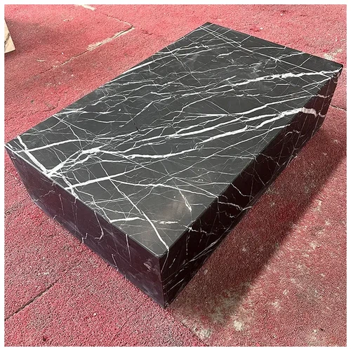 Black Marquina Marble Low Plinth Coffee Table Black Marquina Marble Low Plinth Coffee Table