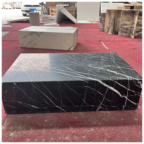 Black Marquina Marble Plinth Coffee Table Black Marquina Marble Plinth Coffee Table
